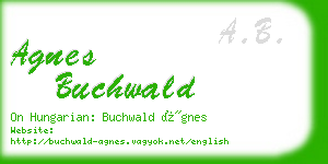 agnes buchwald business card